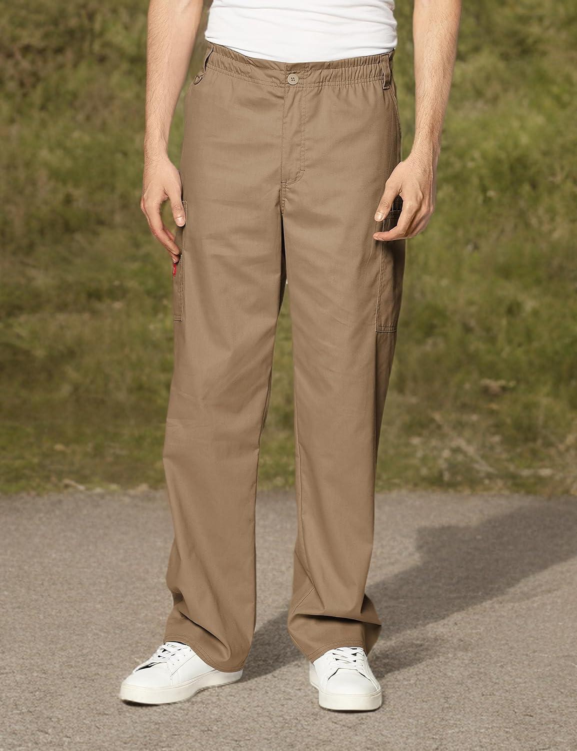image:imageDickies Mens PullOn Pant with 7 Pockets Elastic Waistband with Button Closure 81006Dark Khaki