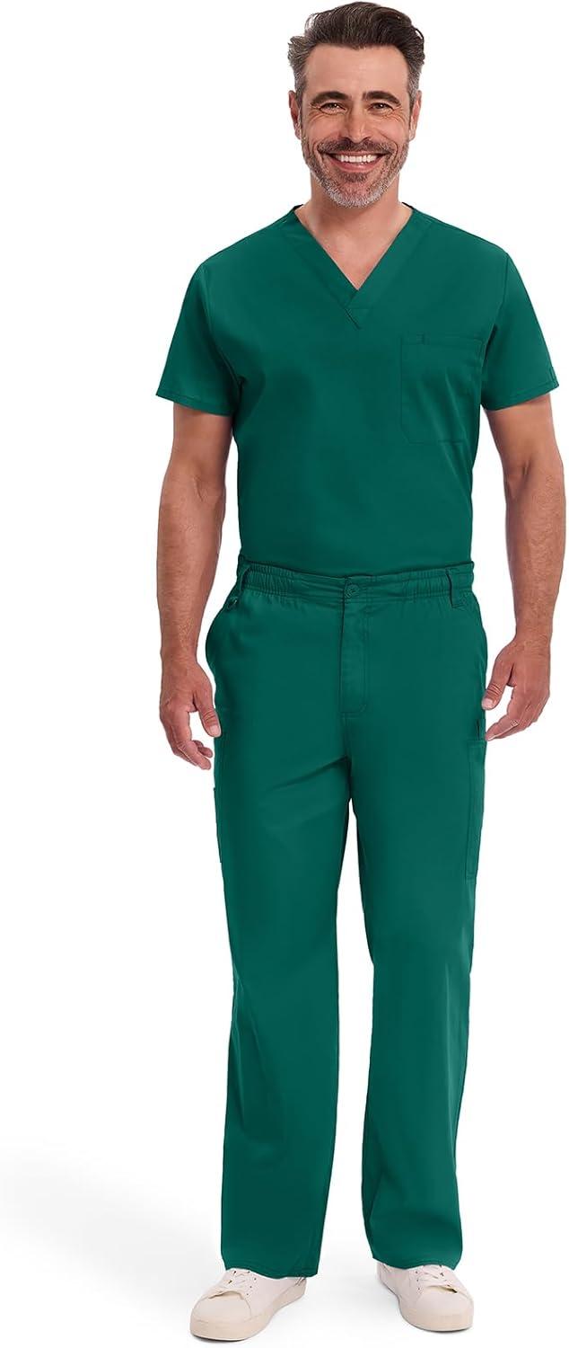 image:imageDickies Mens PullOn Pant with 7 Pockets Elastic Waistband with Button Closure 81006Hunter