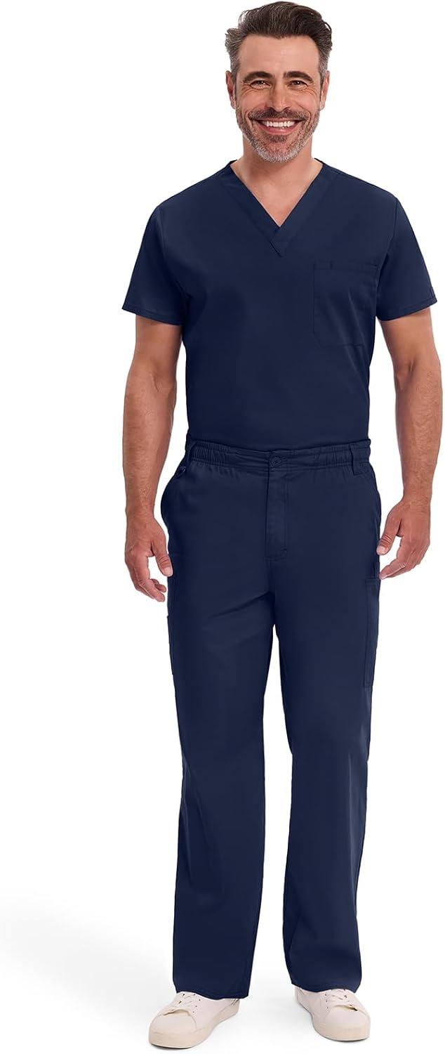 image:imageDickies Mens PullOn Pant with 7 Pockets Elastic Waistband with Button Closure 81006Navy