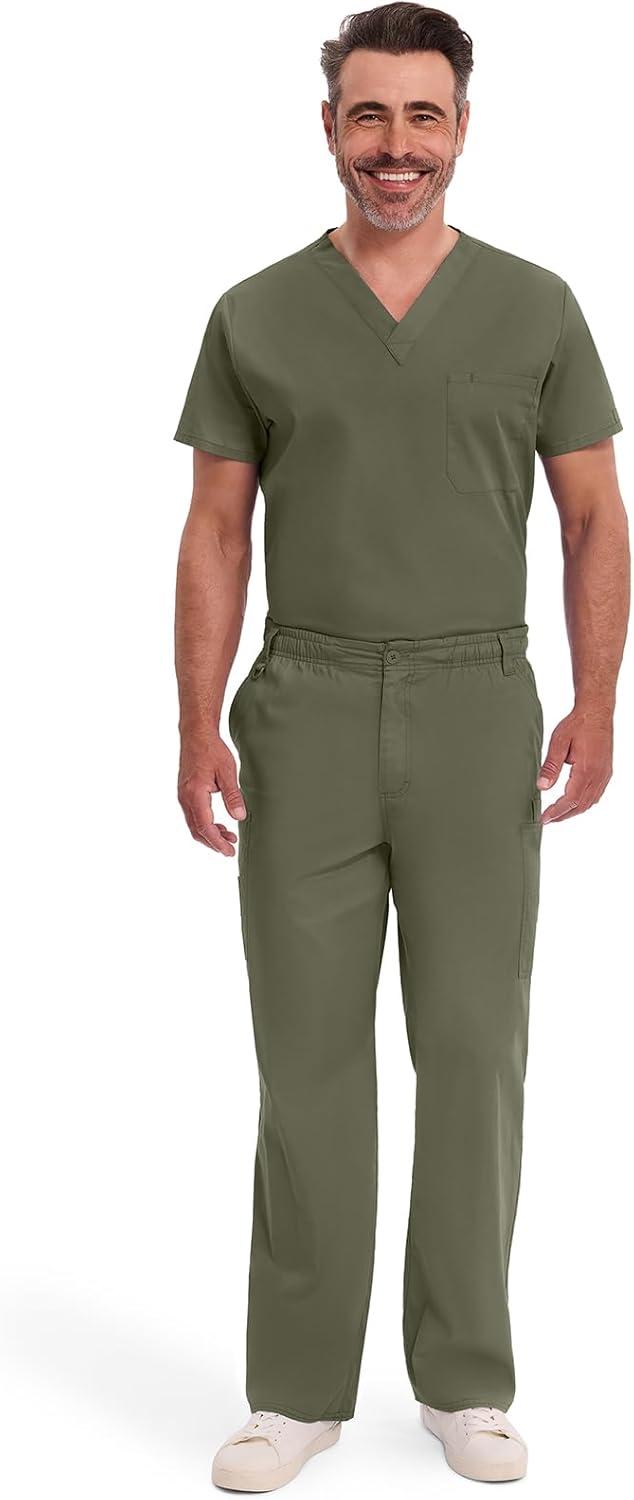 image:imageDickies Mens PullOn Pant with 7 Pockets Elastic Waistband with Button Closure 81006Olive