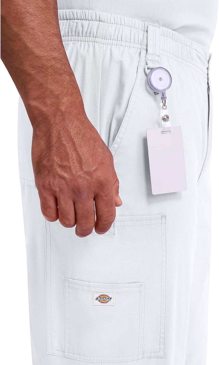 image:imageDickies Mens PullOn Pant with 7 Pockets Elastic Waistband with Button Closure 81006White