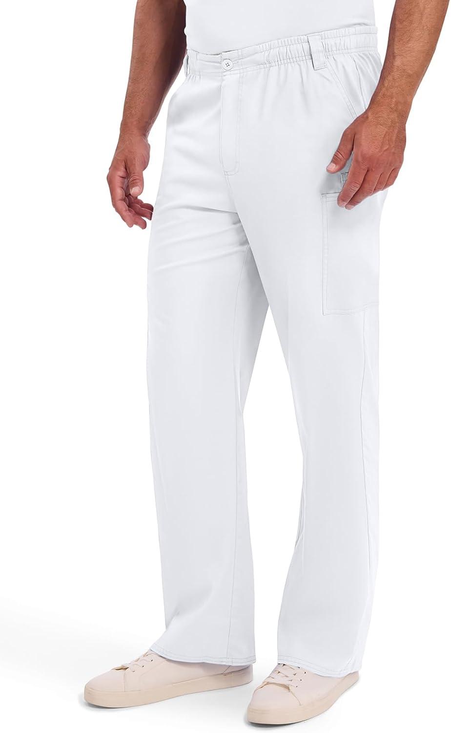 image:imageDickies Mens PullOn Pant with 7 Pockets Elastic Waistband with Button Closure 81006White