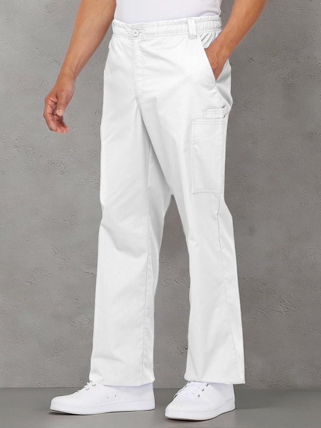 image:imageDickies Mens PullOn Pant with 7 Pockets Elastic Waistband with Button Closure 81006White