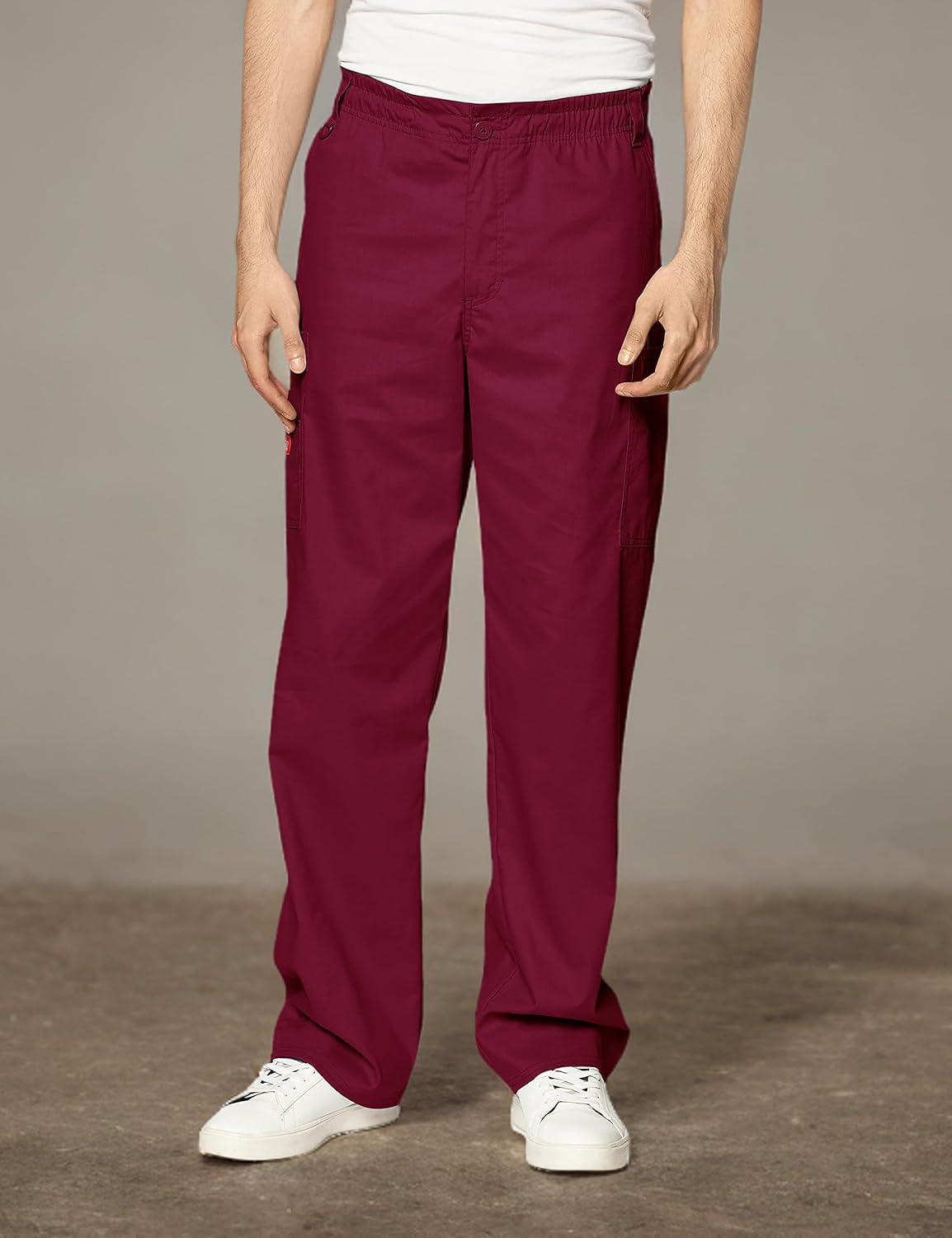 image:imageDickies Mens PullOn Pant with 7 Pockets Elastic Waistband with Button Closure 81006Wine