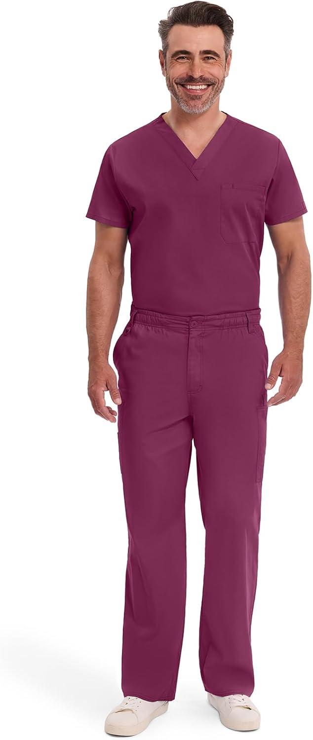 image:imageDickies Mens PullOn Pant with 7 Pockets Elastic Waistband with Button Closure 81006Wine