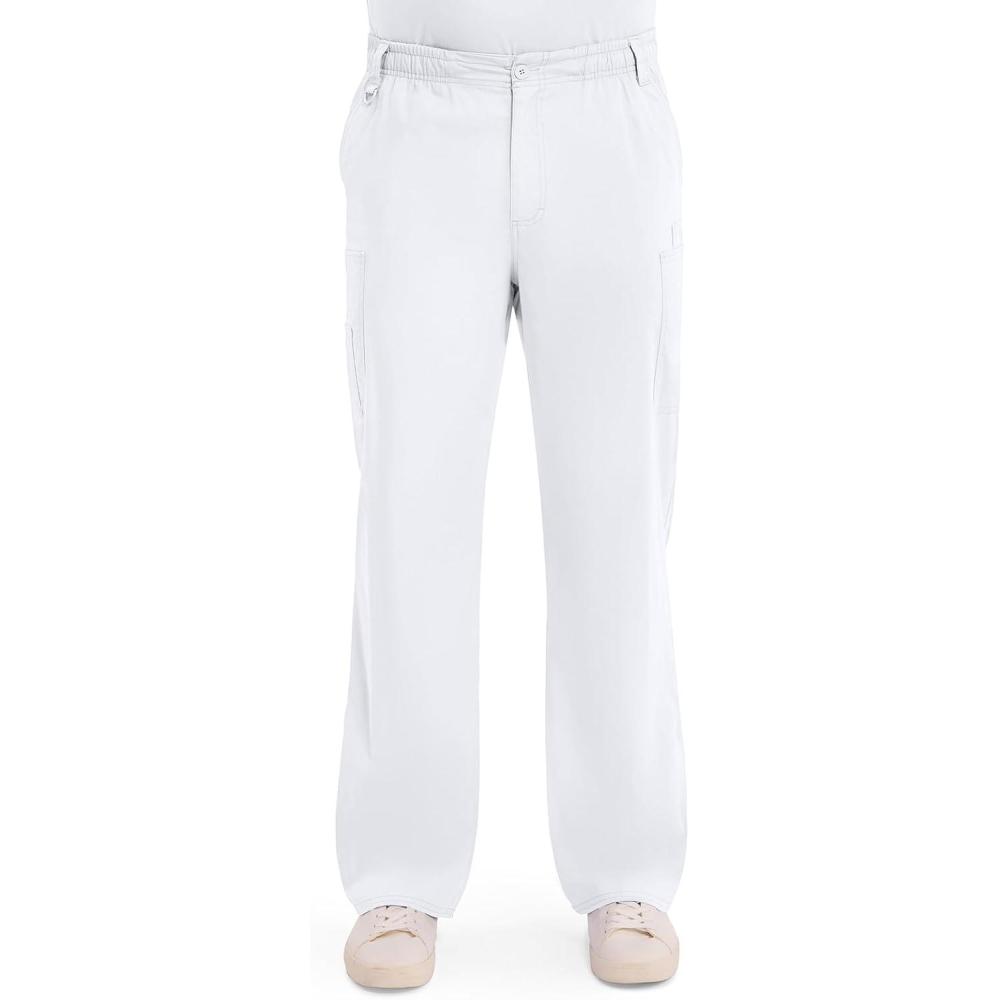 image:imageDickies Mens PullOn Pant with 7 Pockets Elastic Waistband with Button Closure 81006White