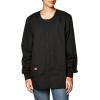 Dickies EDS Signature Scrubs for Women, Snap Front Scrub Jacket in Soft Brushed Poplin 86306(Black)