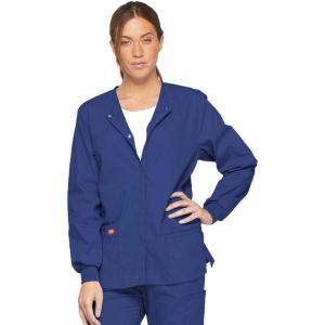 Dickies EDS Signature Scrubs for Women, Snap Front Scrub Jacket in Soft Brushed Poplin 86306(Galaxy Blue)