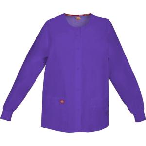 Dickies EDS Signature Scrubs for Women, Snap Front Scrub Jacket in Soft Brushed Poplin 86306(Grape)