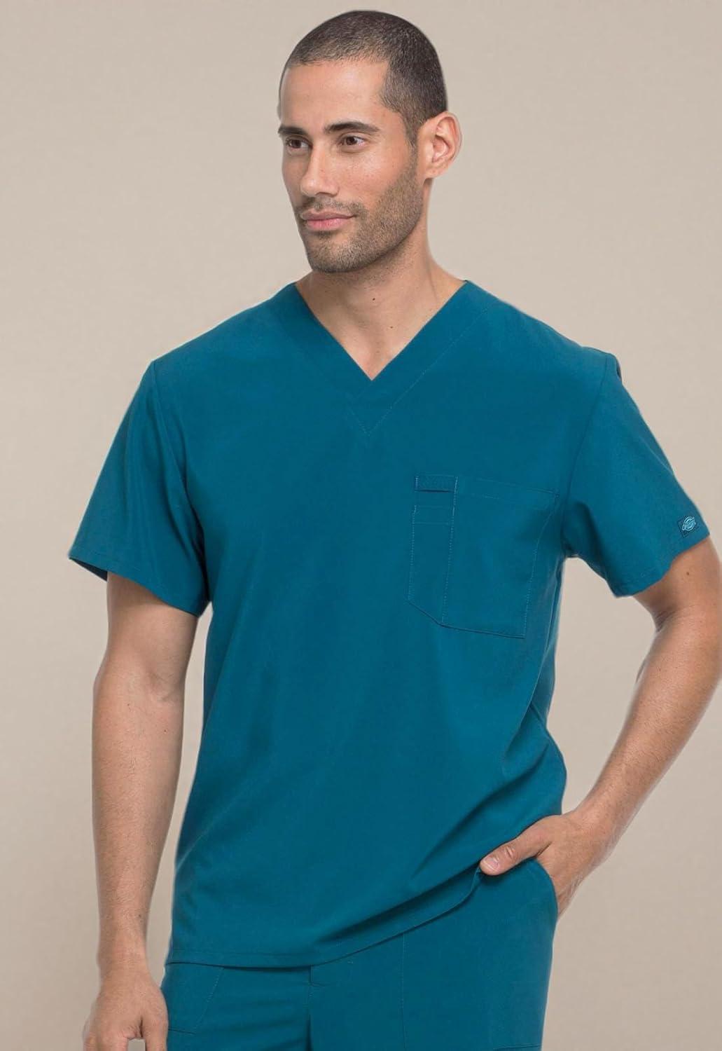 image:imageDickies EDS Essentials Men Scrubs Top Tuckable VNeck DK635Caribbean Blue