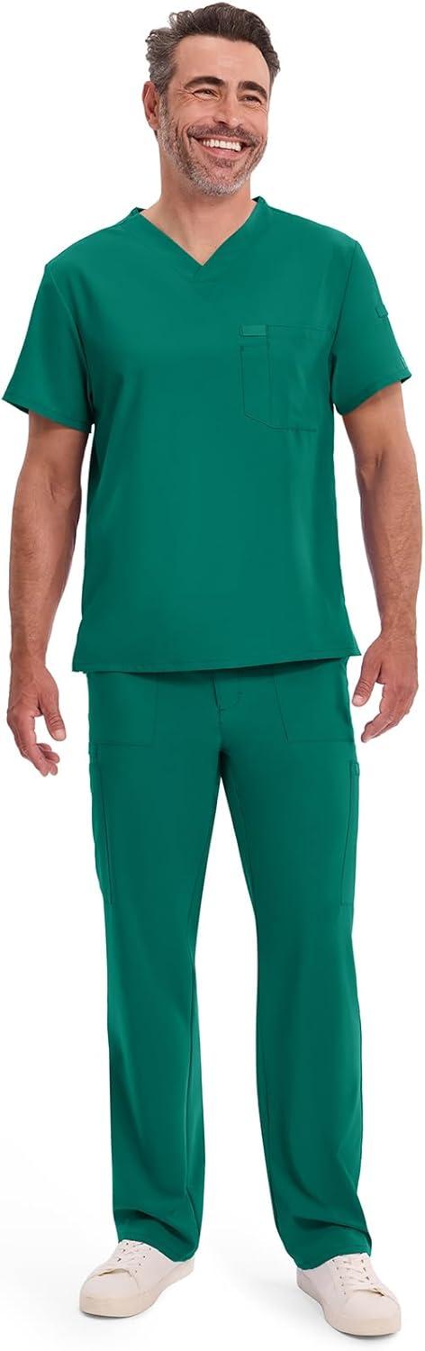 image:imageDickies EDS Essentials Men Scrubs Top Tuckable VNeck DK635Hunter Green