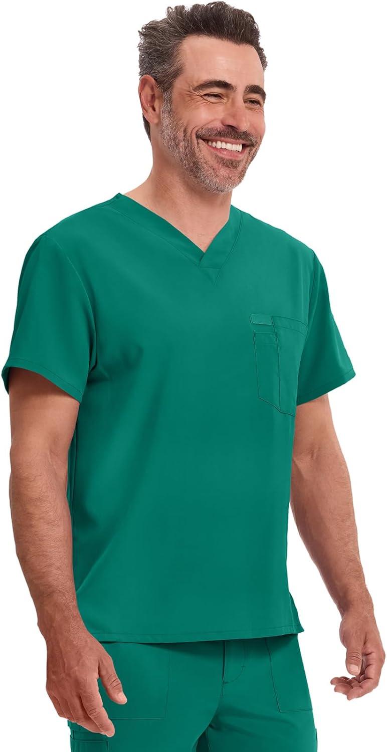 image:imageDickies EDS Essentials Men Scrubs Top Tuckable VNeck DK635Hunter Green