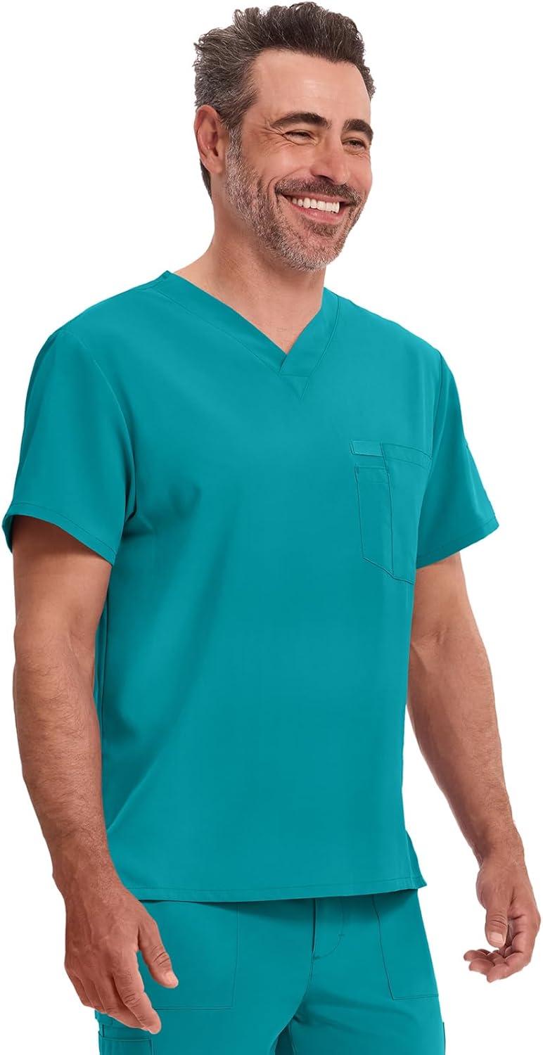 image:imageDickies EDS Essentials Men Scrubs Top Tuckable VNeck DK635Teal Blue