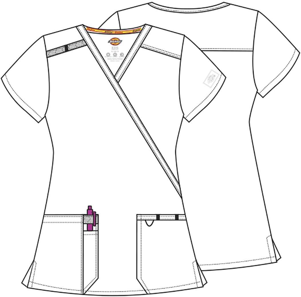 image:imageDickies EDS Essentials Mock Wrap Top Scrubs for Women with FourWay Stretch and Moisture Wicking DK625Black