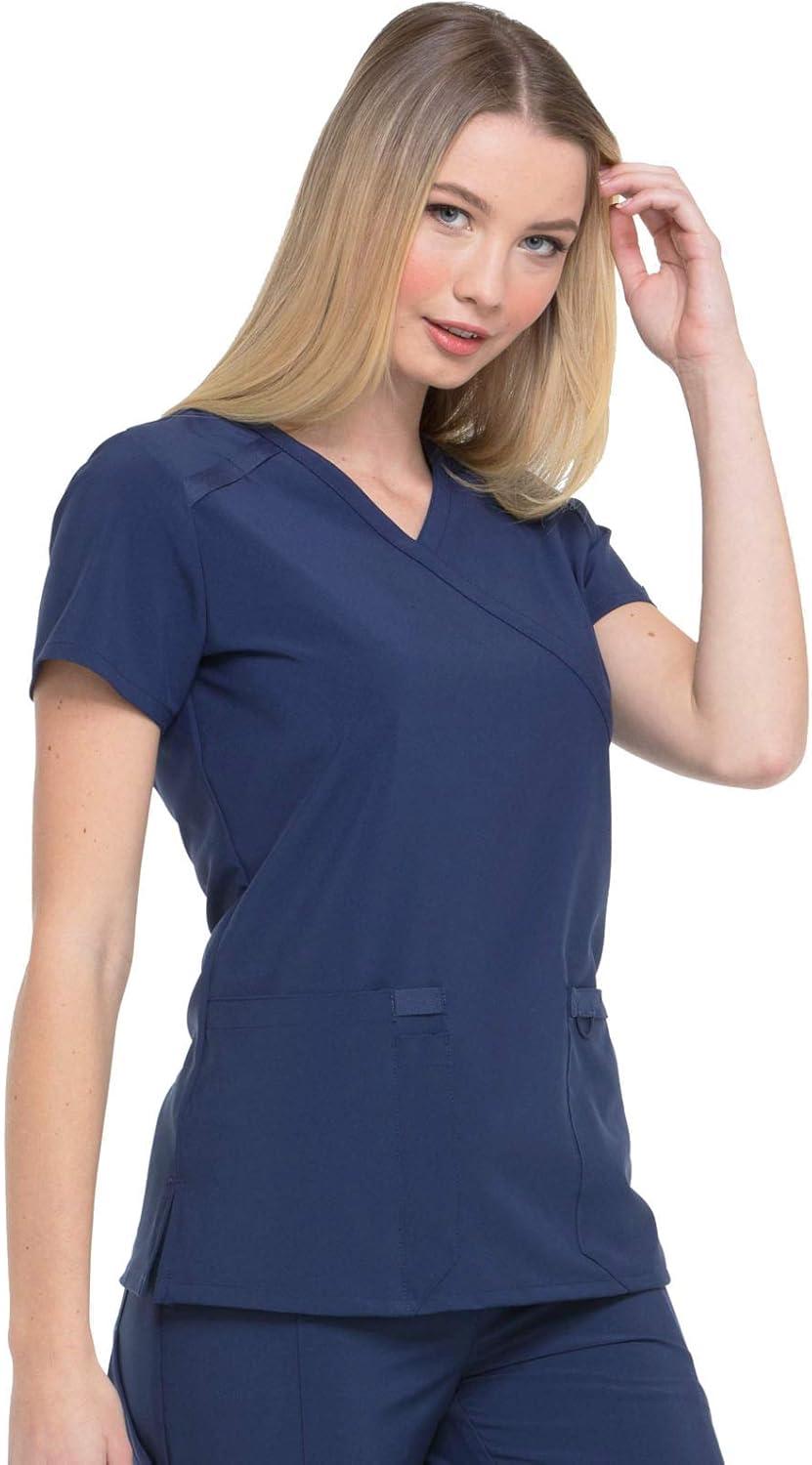 image:imageDickies EDS Essentials Mock Wrap Top Scrubs for Women with FourWay Stretch and Moisture Wicking DK625Navy