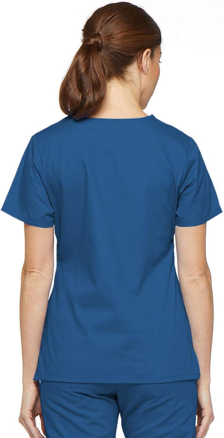 image:imageDickies EDS Signature Scrubs for Women Empire Waist Mock Wrap Top in Soft Brushed Poplin 86806Royal