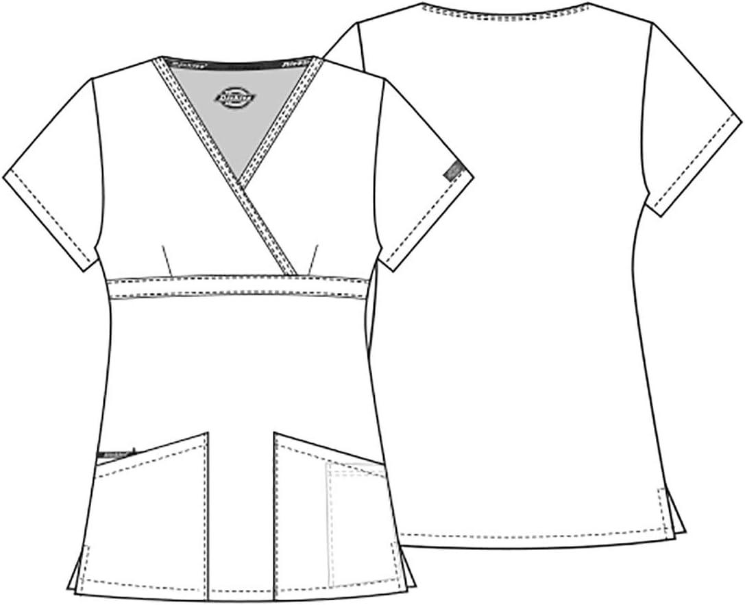 image:imageDickies EDS Signature Scrubs for Women Empire Waist Mock Wrap Top in Soft Brushed Poplin 86806Royal