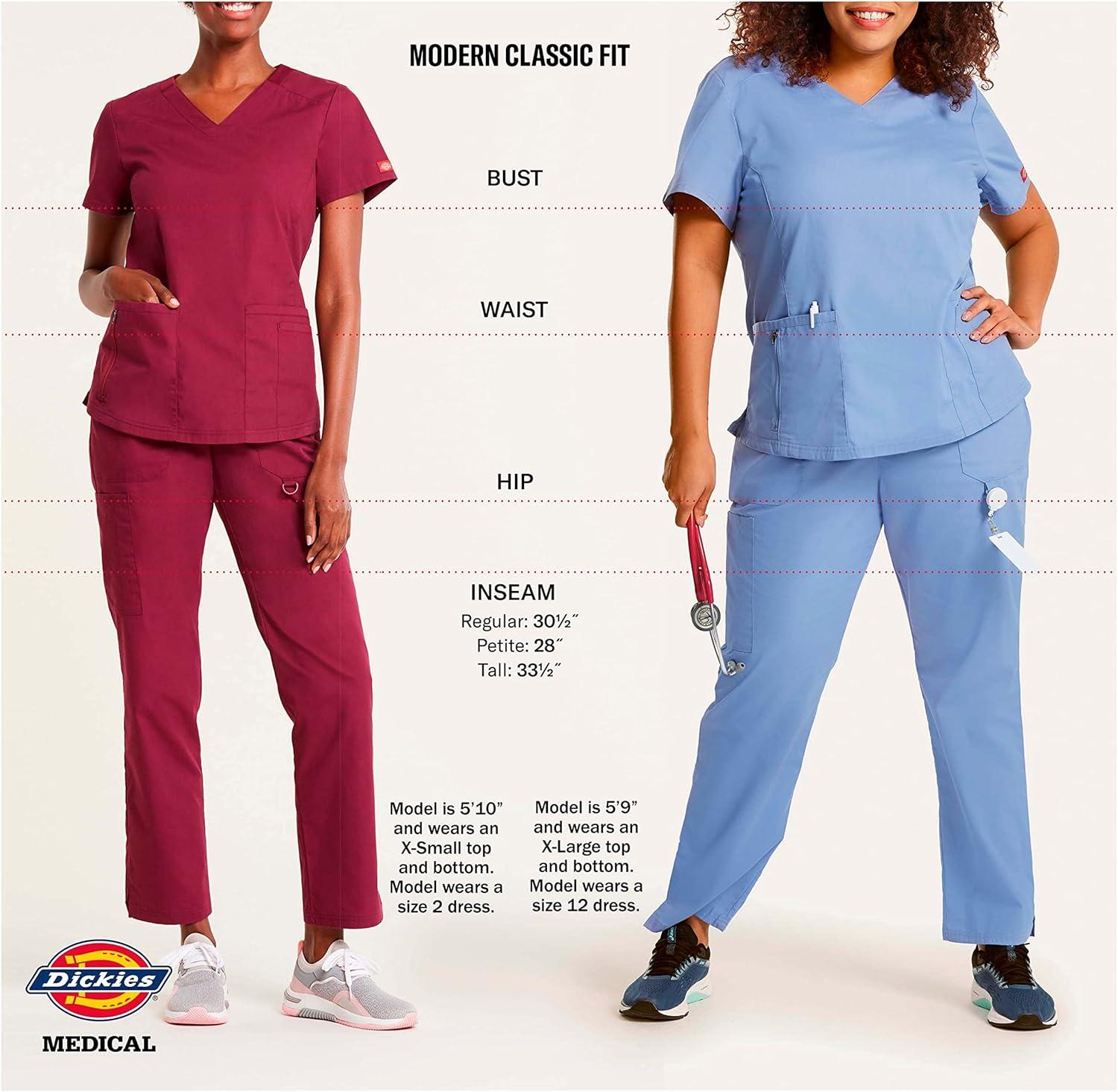 image:imageDickies EDS Signature Scrubs for Women Empire Waist Mock Wrap Top in Soft Brushed Poplin 86806Teal Blue