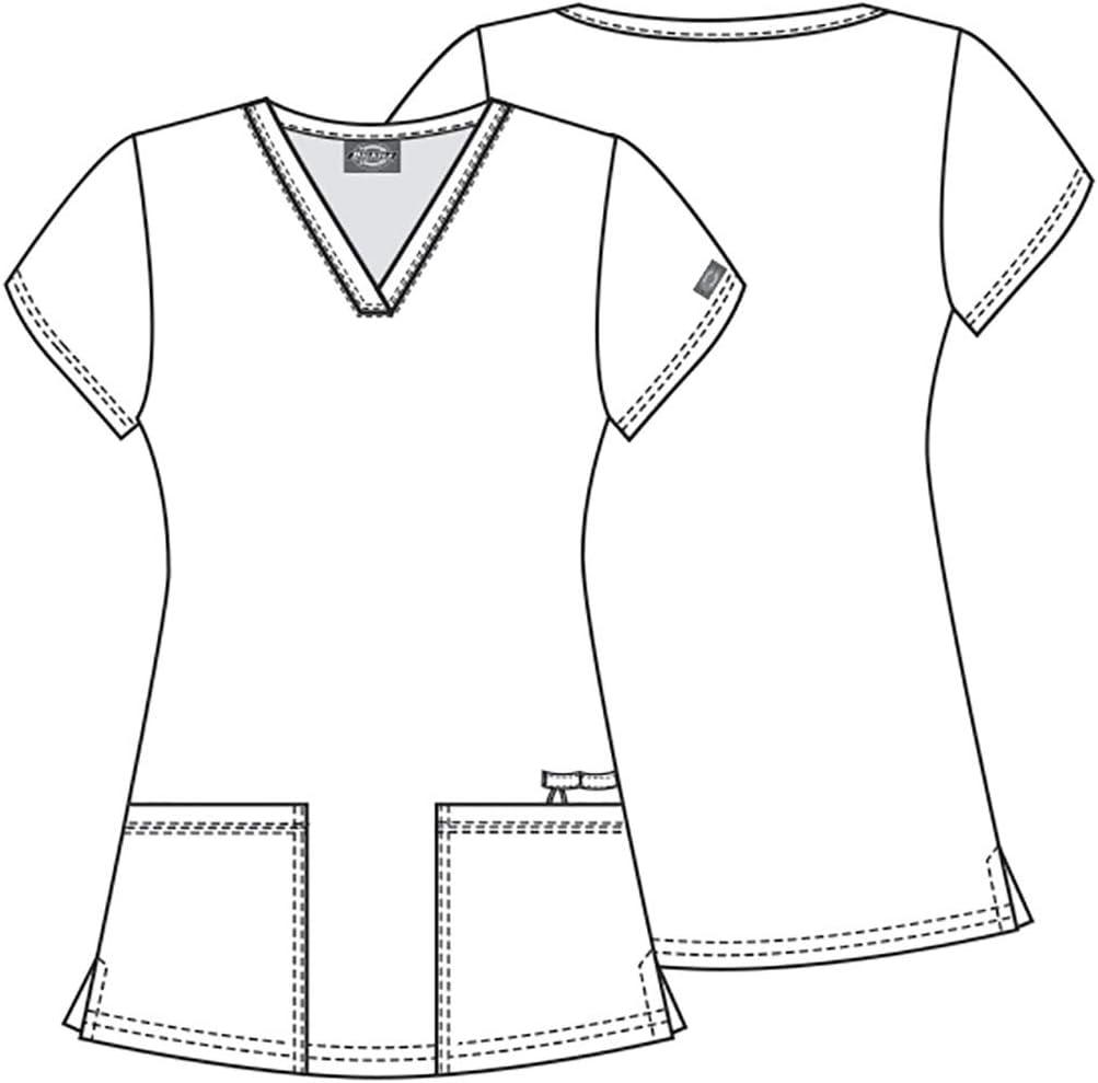 image:imageDickies EDS Signature Scrubs for Women VNeck Womens Tops in Soft Brushed Poplin 86706Dnavy