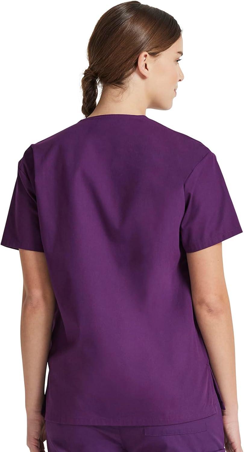 image:imageDickies EDS Signature Scrubs for Women VNeck Womens Tops in Soft Brushed Poplin 86706Eggplant
