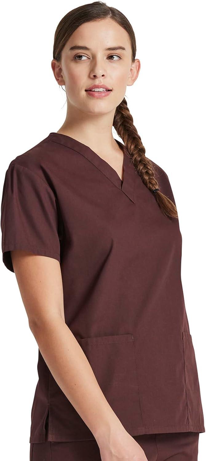 image:imageDickies EDS Signature Scrubs for Women VNeck Womens Tops in Soft Brushed Poplin 86706Espresso