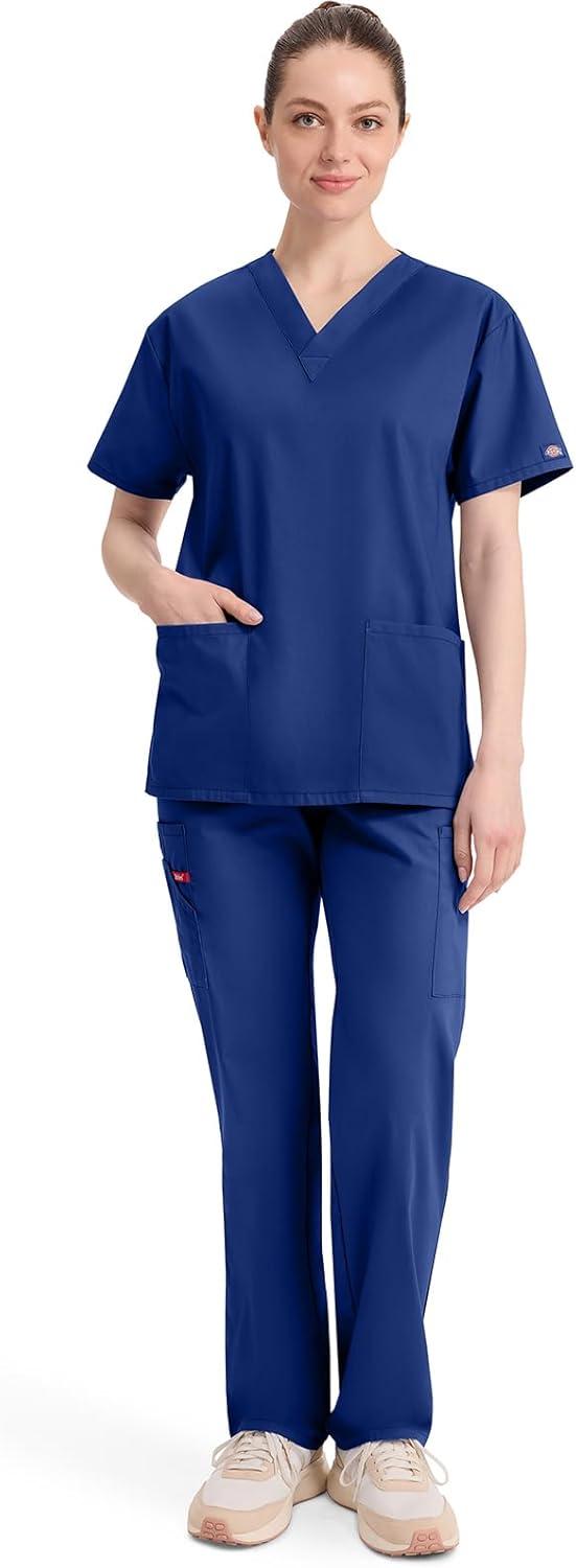 image:imageDickies EDS Signature Scrubs for Women VNeck Womens Tops in Soft Brushed Poplin 86706Galaxy Blue