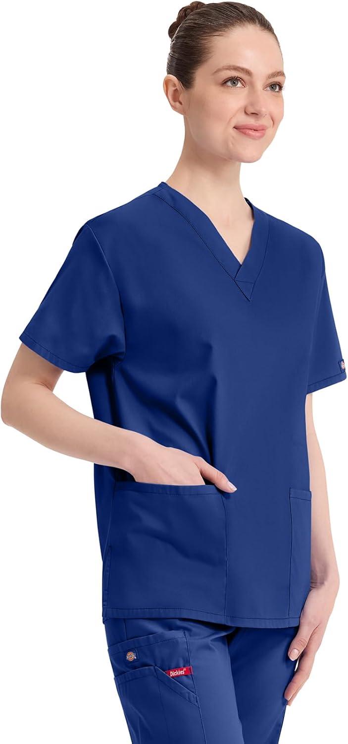 image:imageDickies EDS Signature Scrubs for Women VNeck Womens Tops in Soft Brushed Poplin 86706Galaxy Blue