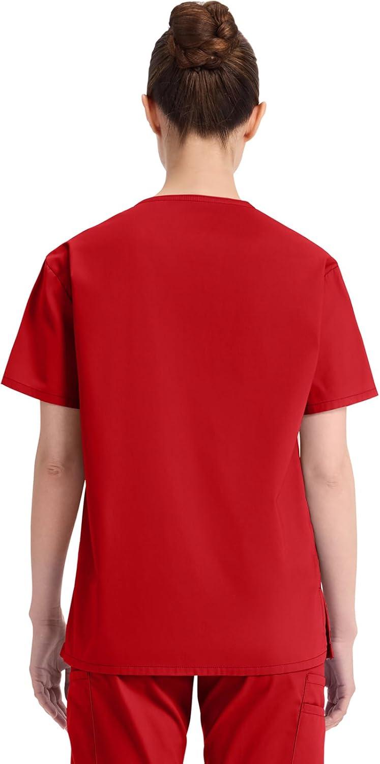 image:imageDickies EDS Signature Scrubs for Women VNeck Womens Tops in Soft Brushed Poplin 86706Red