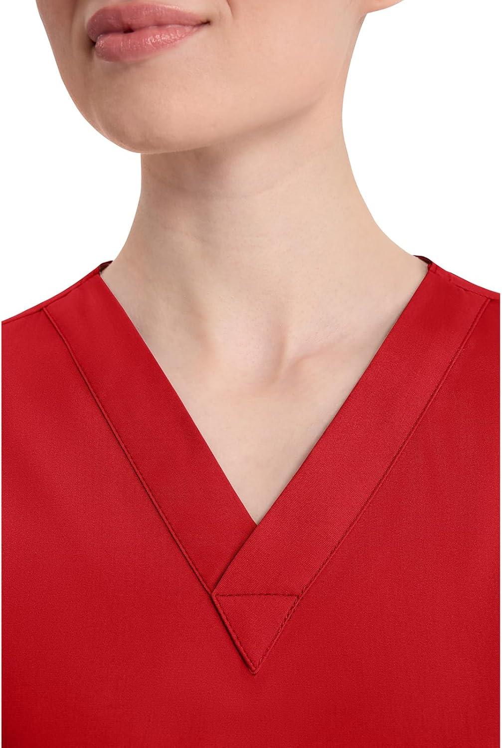 image:imageDickies EDS Signature Scrubs for Women VNeck Womens Tops in Soft Brushed Poplin 86706Red
