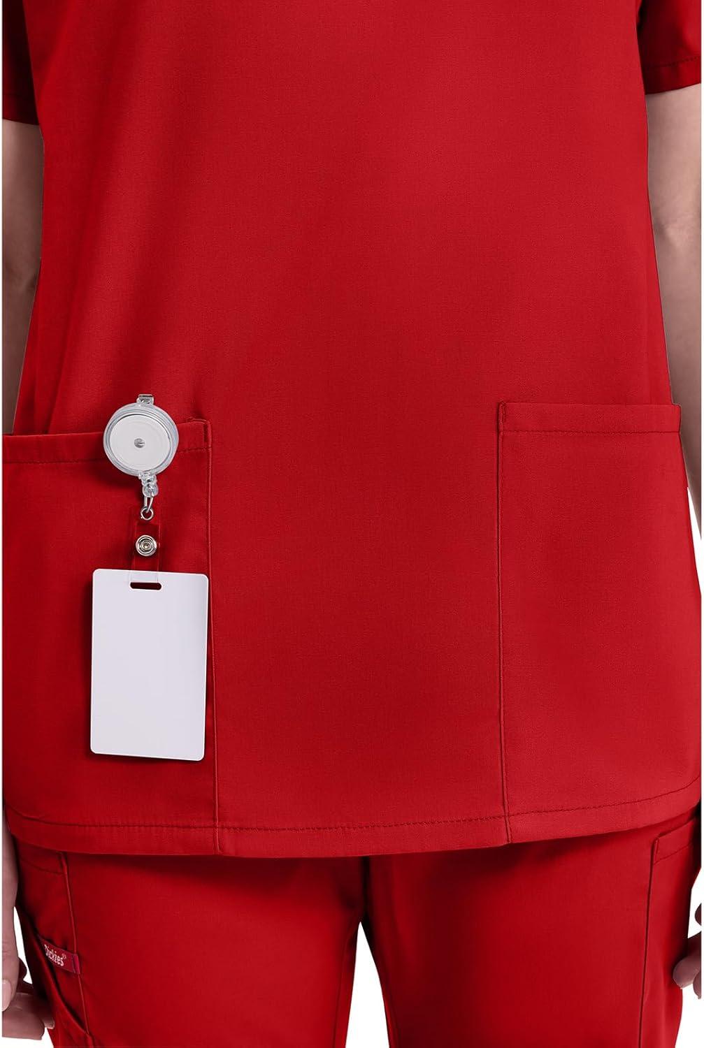 image:imageDickies EDS Signature Scrubs for Women VNeck Womens Tops in Soft Brushed Poplin 86706Red