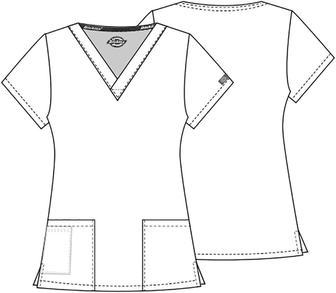image:imageDickies EDS Signature Scrubs for Women VNeck Womens Tops in Soft Brushed Poplin 86706Red