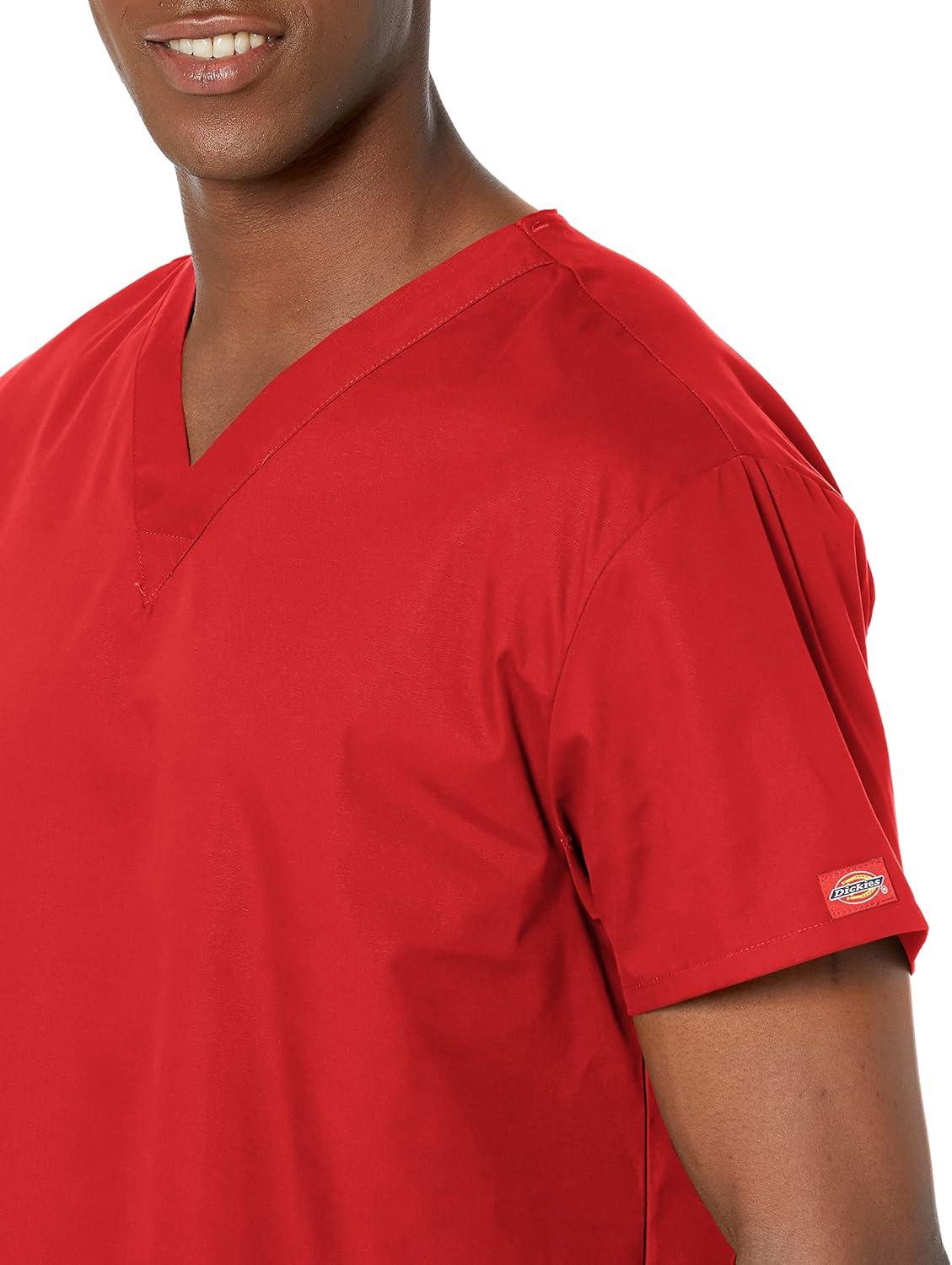 image:imageDickies EDS Signature Scrubs for Women VNeck Womens Tops in Soft Brushed Poplin 86706Red
