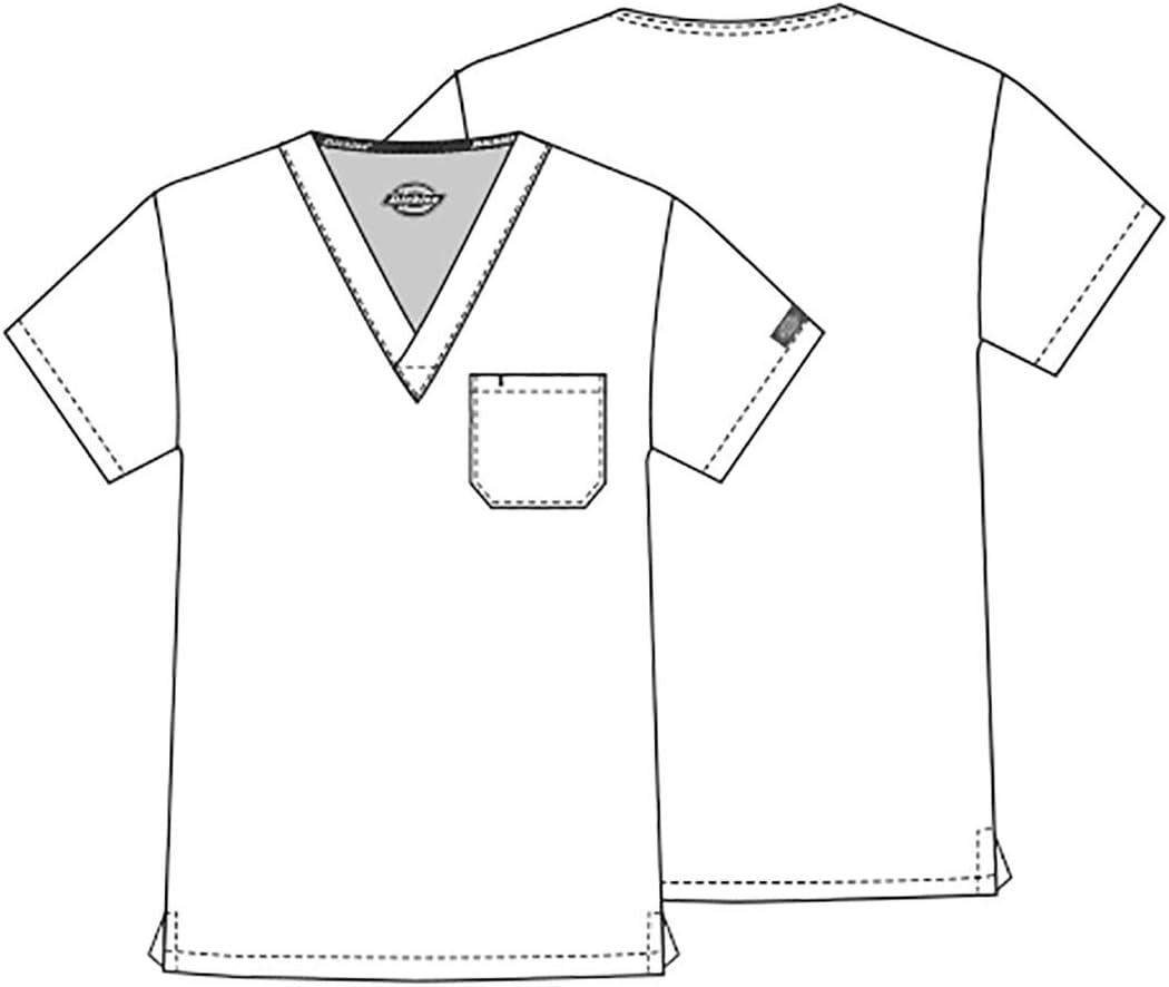 image:imageDickies EDS Signature Scrubs for Women and Scrubs for Men Unisex One Pocket VNeck Top in Soft Brushed Poplin 83706Hunter