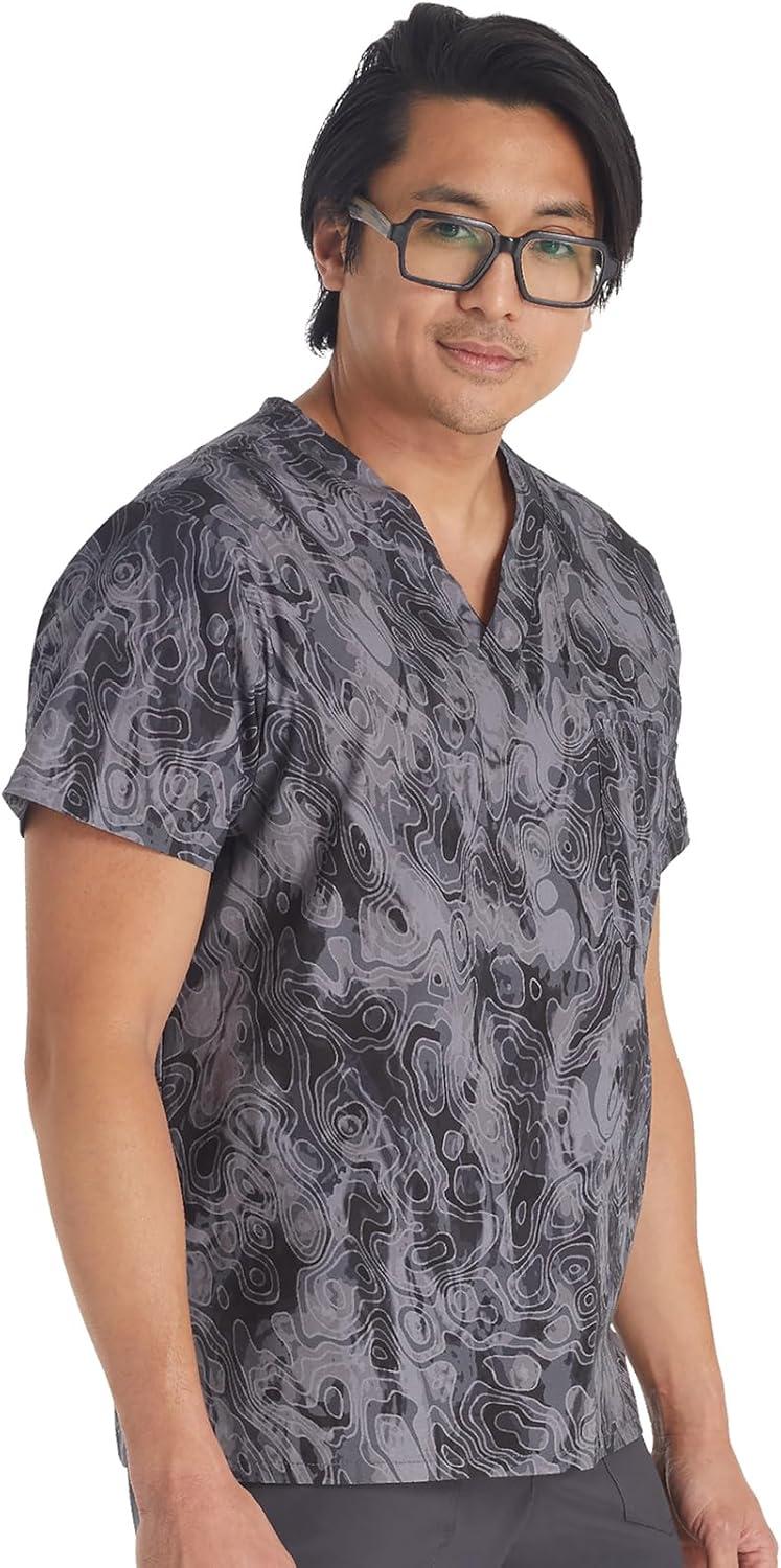 image:imageDickies EDS Signature Scrubs for Women and Scrubs for Men Unisex One Pocket VNeck Top in Soft Brushed Poplin 83706Tonal Topography