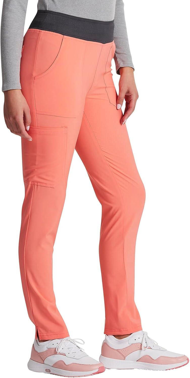 image:imageDickies EDS Signature Women Scrubs Pant Mid Rise Tapered Leg Pullon DK125Ravishing Coral Pewter