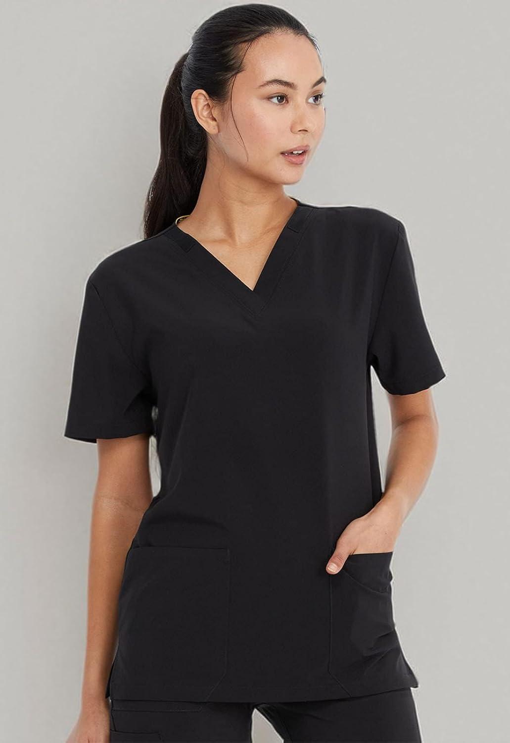 image:imageDickies EDS Women Scrubs Top VNeck DK700Black
