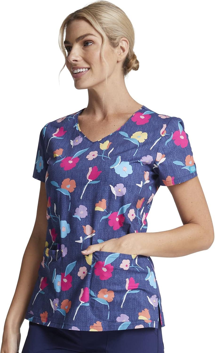 image:imageDickies EDS Women Scrubs Top VNeck DK700Denim Garden