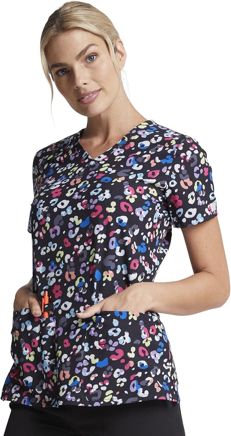 image:imageDickies EDS Women Scrubs Top VNeck DK700Safari Pop