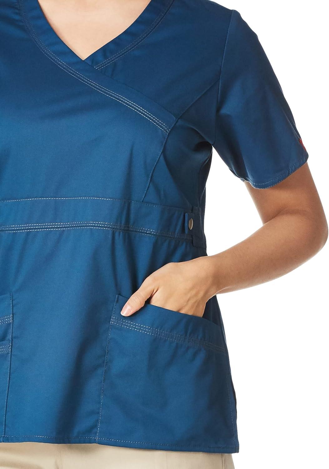 image:imageDickies Gen Flex Women Scrubs Top Mock Wrap 817355Caribbean