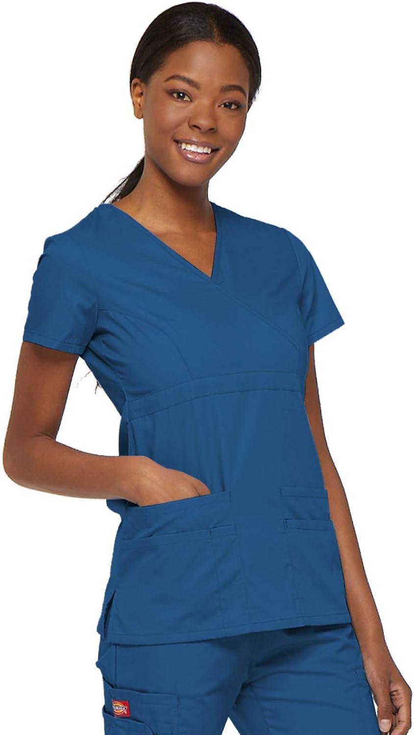 image:imageDickies Gen Flex Women Scrubs Top Mock Wrap 817355Royal