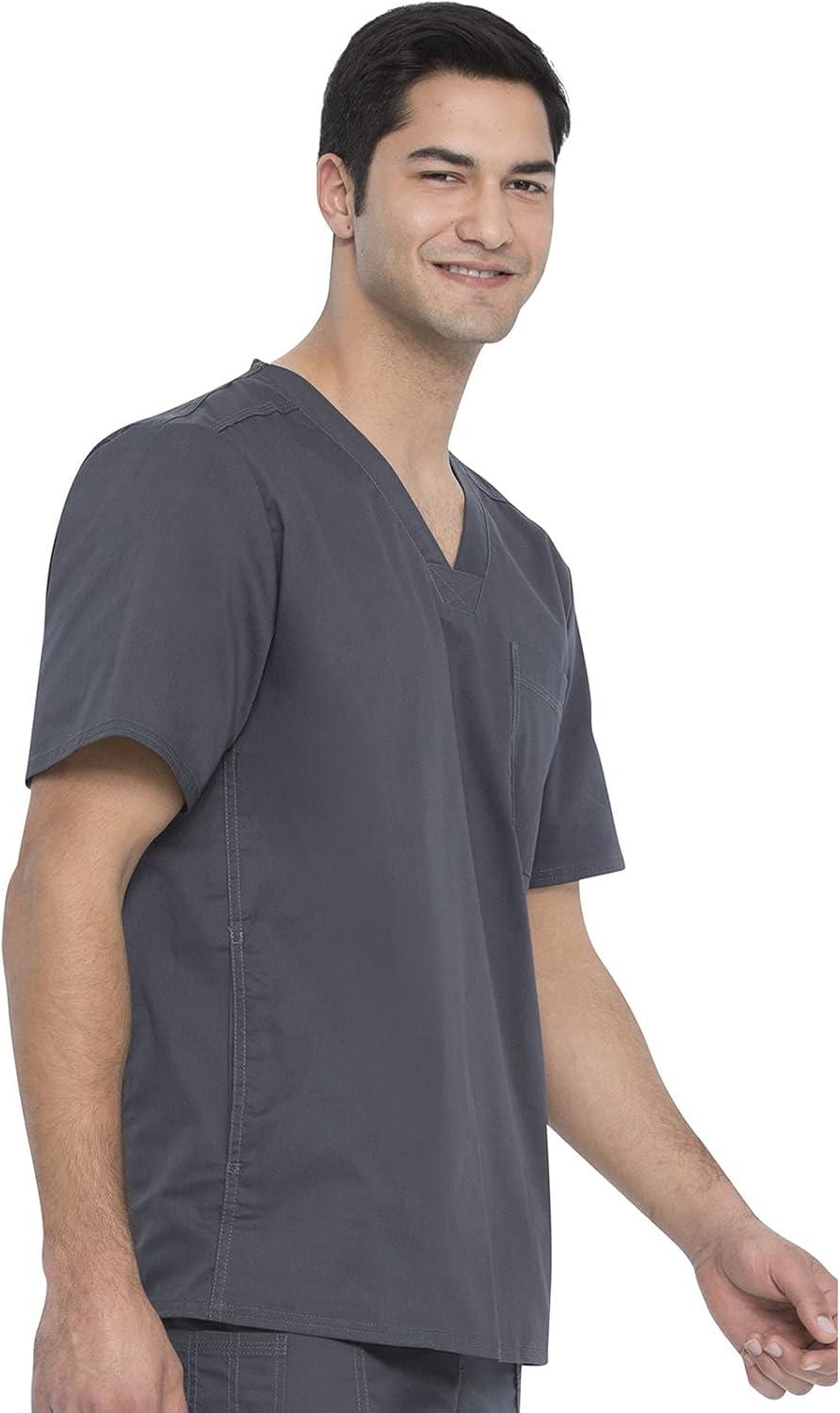 image:imageDickies Mens VNeck Scrub Top with 5 Pockets Medical amp Nursing Uniform Shirt Side Vents 81906Dark Pewter