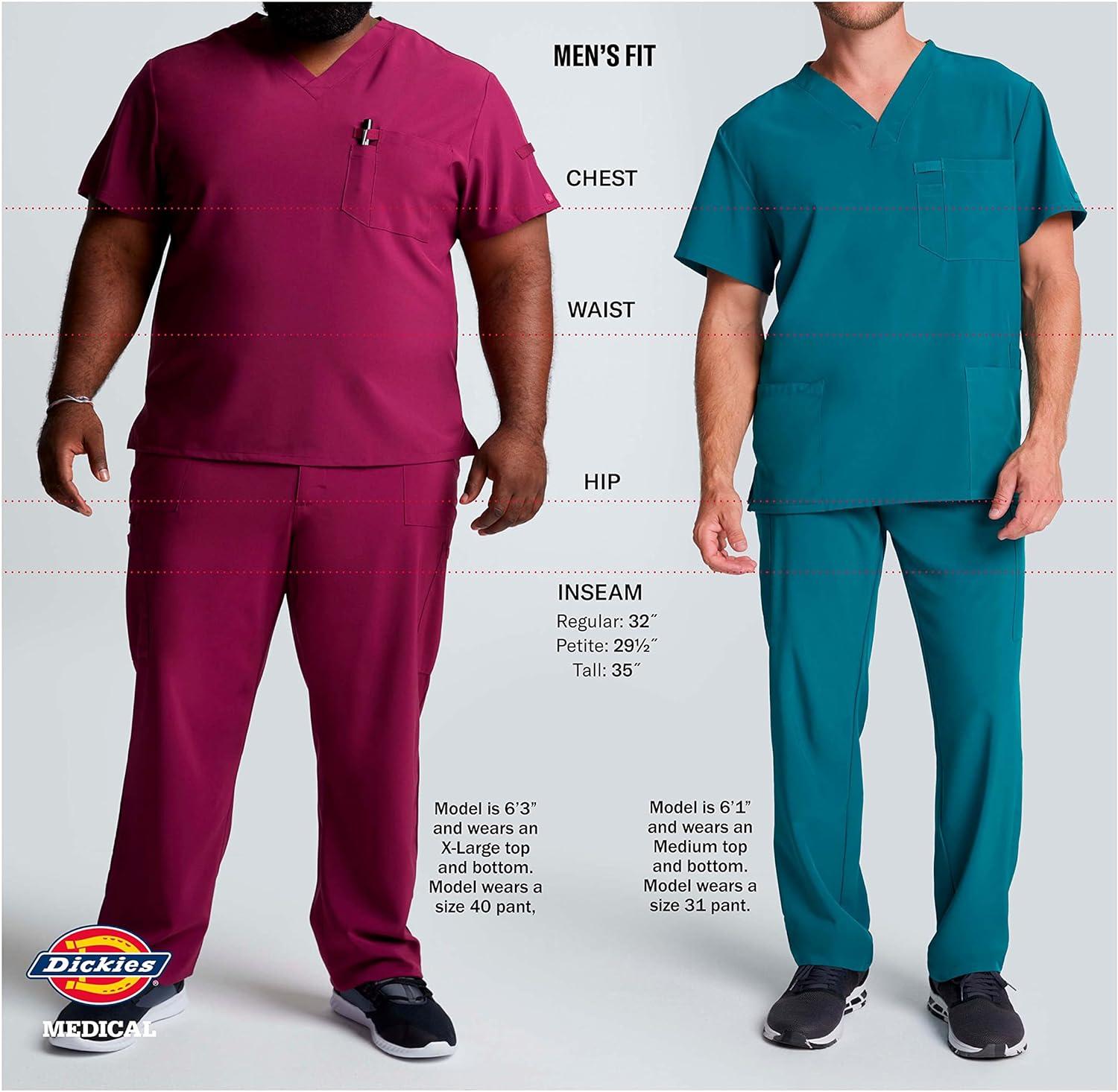 image:imageDickies Mens VNeck Scrub Top with 5 Pockets Medical amp Nursing Uniform Shirt Side Vents 81906Espresso