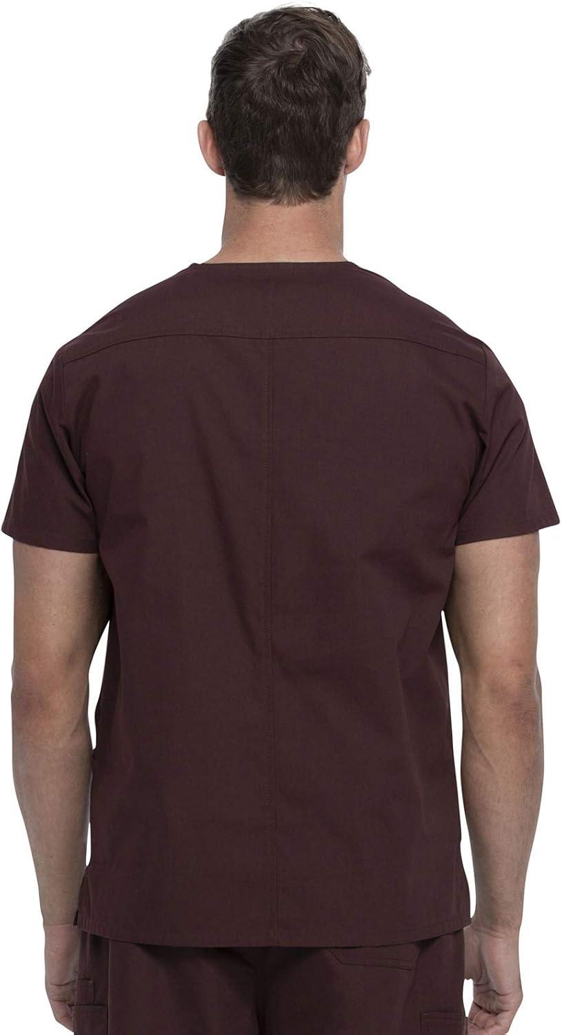 image:imageDickies Mens VNeck Scrub Top with 5 Pockets Medical amp Nursing Uniform Shirt Side Vents 81906Espresso