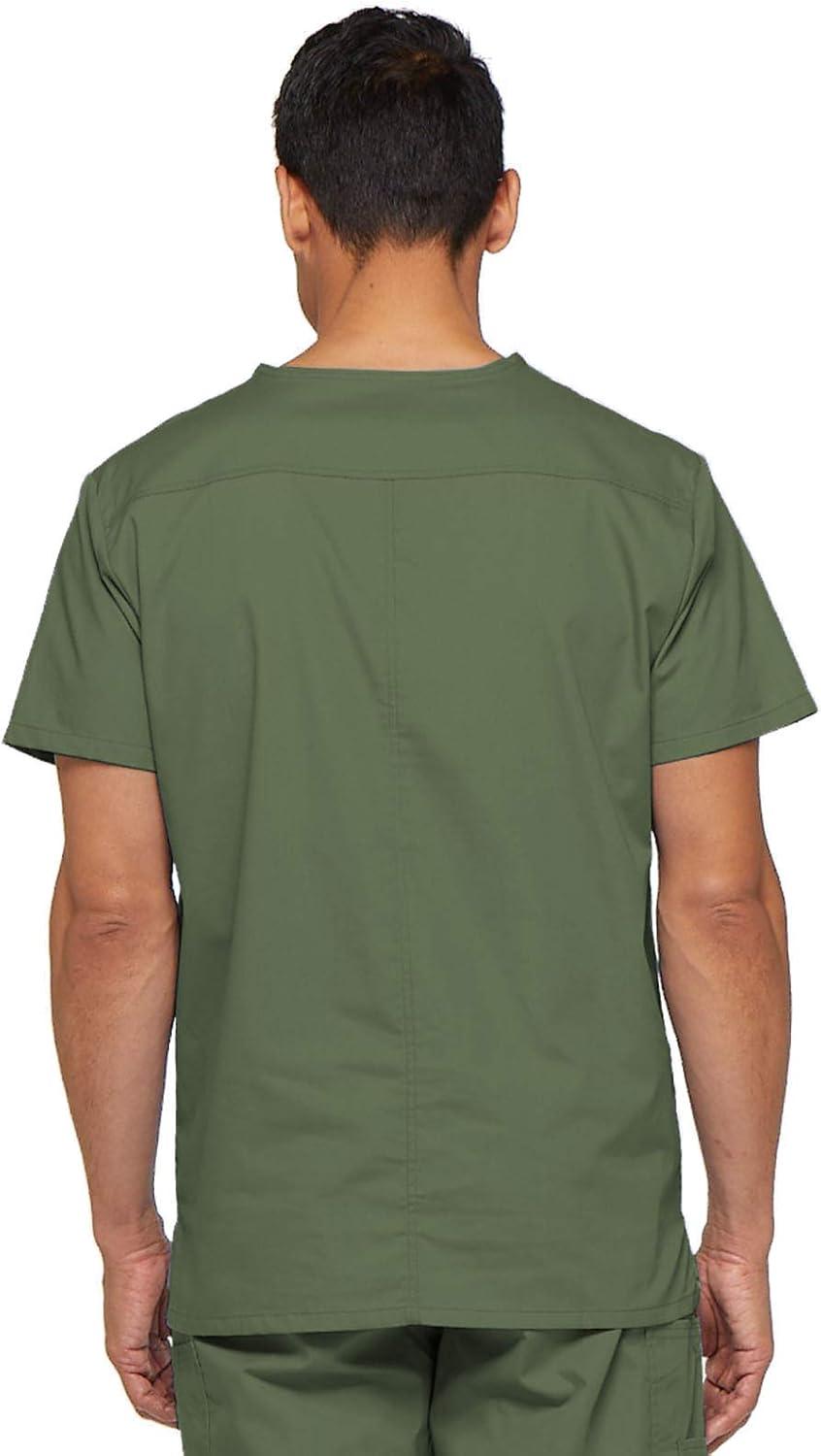 image:imageDickies Mens VNeck Scrub Top with 5 Pockets Medical amp Nursing Uniform Shirt Side Vents 81906Olive
