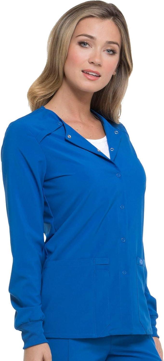 image:imageDickies Scrub Jackets For Woman Snap Front Warmup Jacket With 2 Pockets DK305Royal
