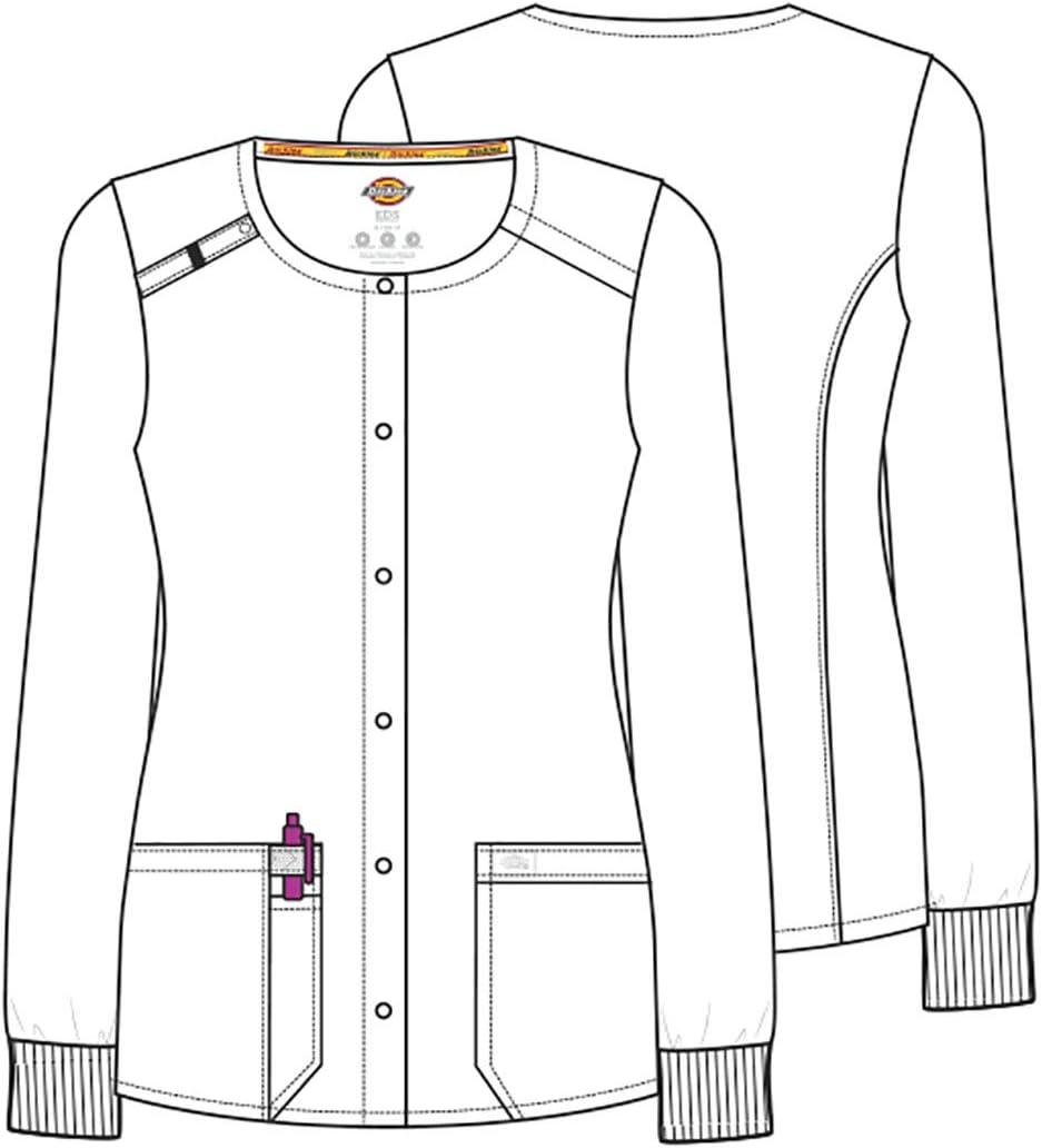 image:imageDickies Scrub Jackets For Woman Snap Front Warmup Jacket With 2 Pockets DK305Wine