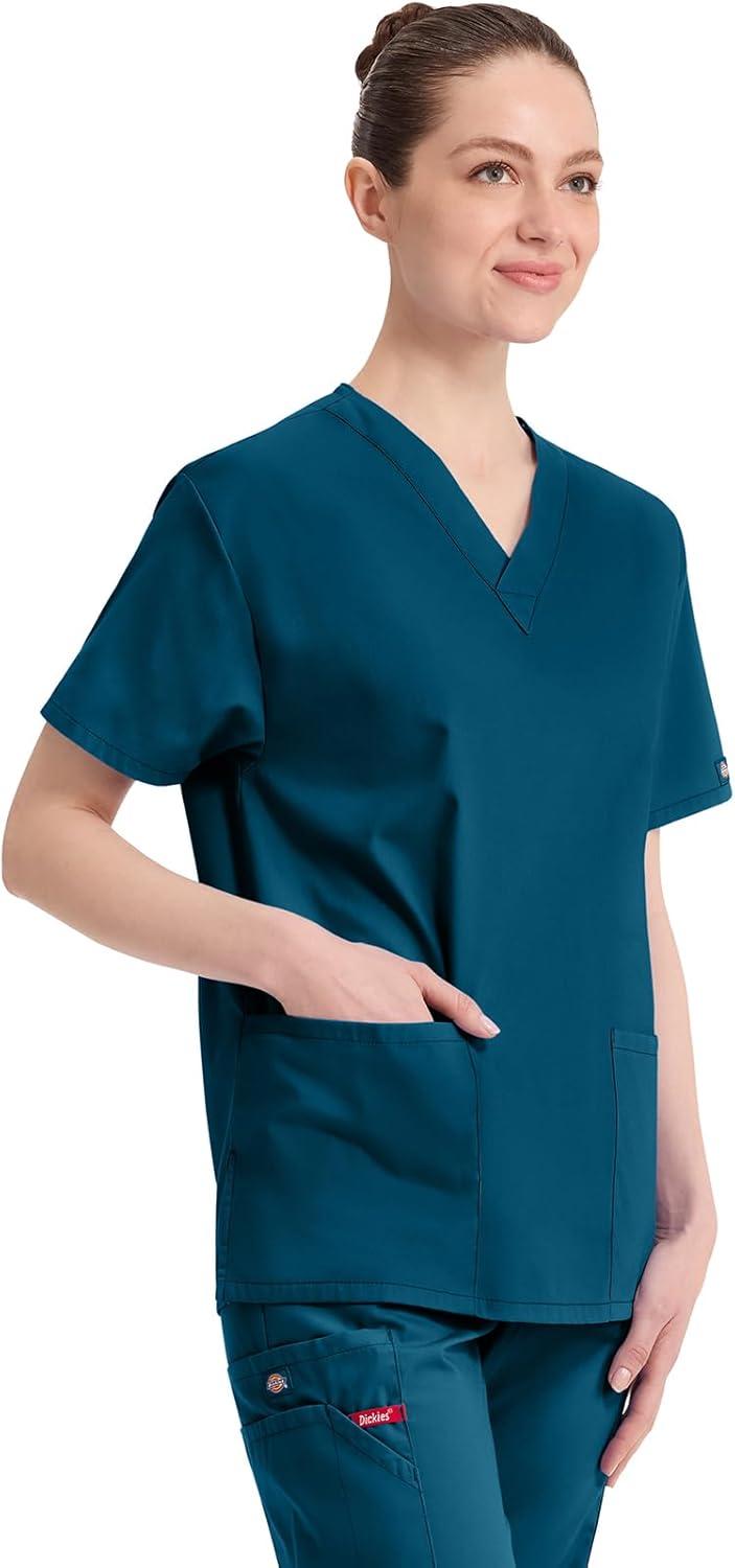 image:imageDickies Scrubs Top for Women VNeck Womens Scrub Tops Contemporary Fit with 4 Pockets 85906Caribbean Blue