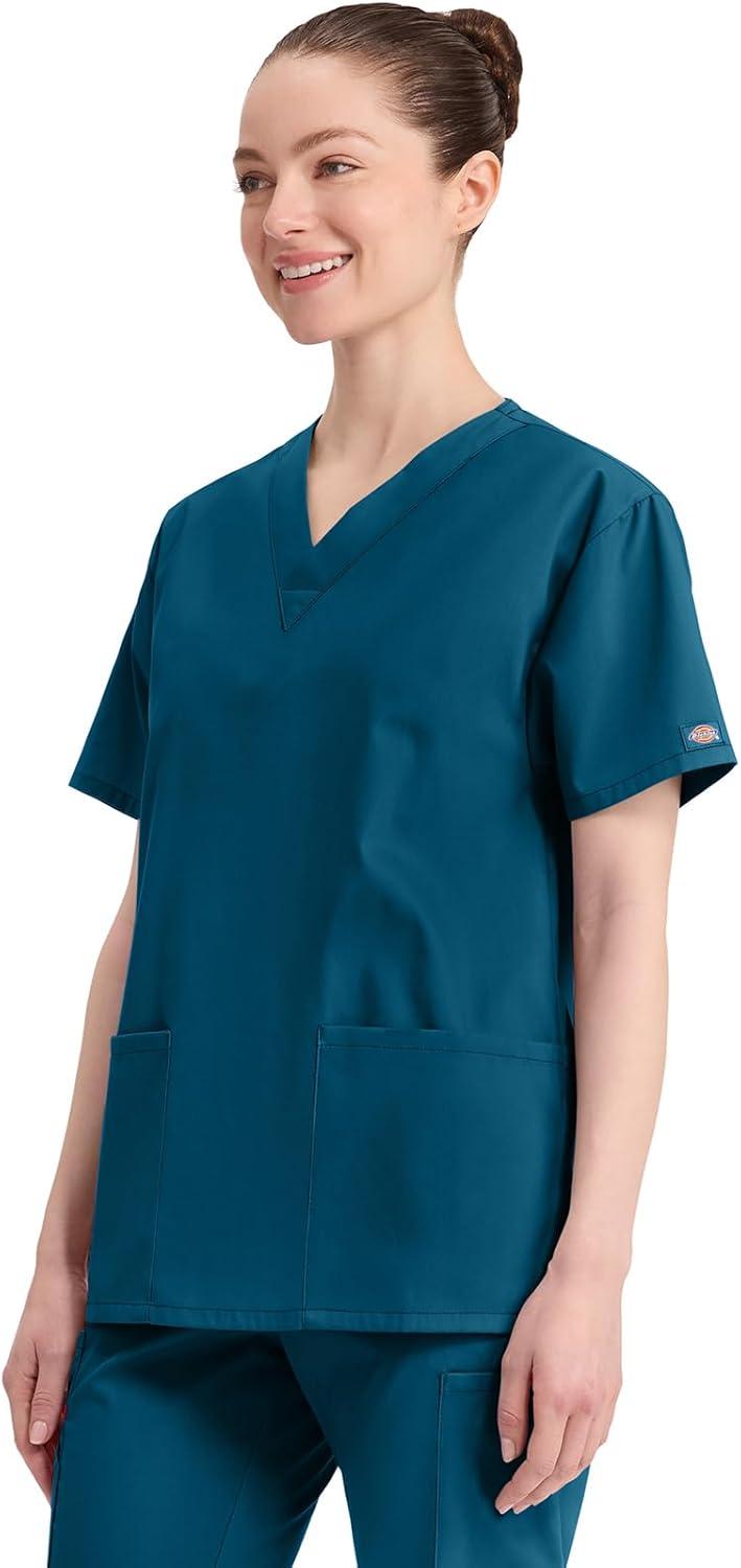 image:imageDickies Scrubs Top for Women VNeck Womens Scrub Tops Contemporary Fit with 4 Pockets 85906Caribbean Blue
