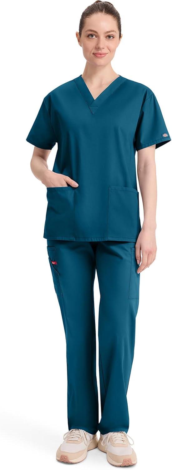 image:imageDickies Scrubs Top for Women VNeck Womens Scrub Tops Contemporary Fit with 4 Pockets 85906Caribbean Blue