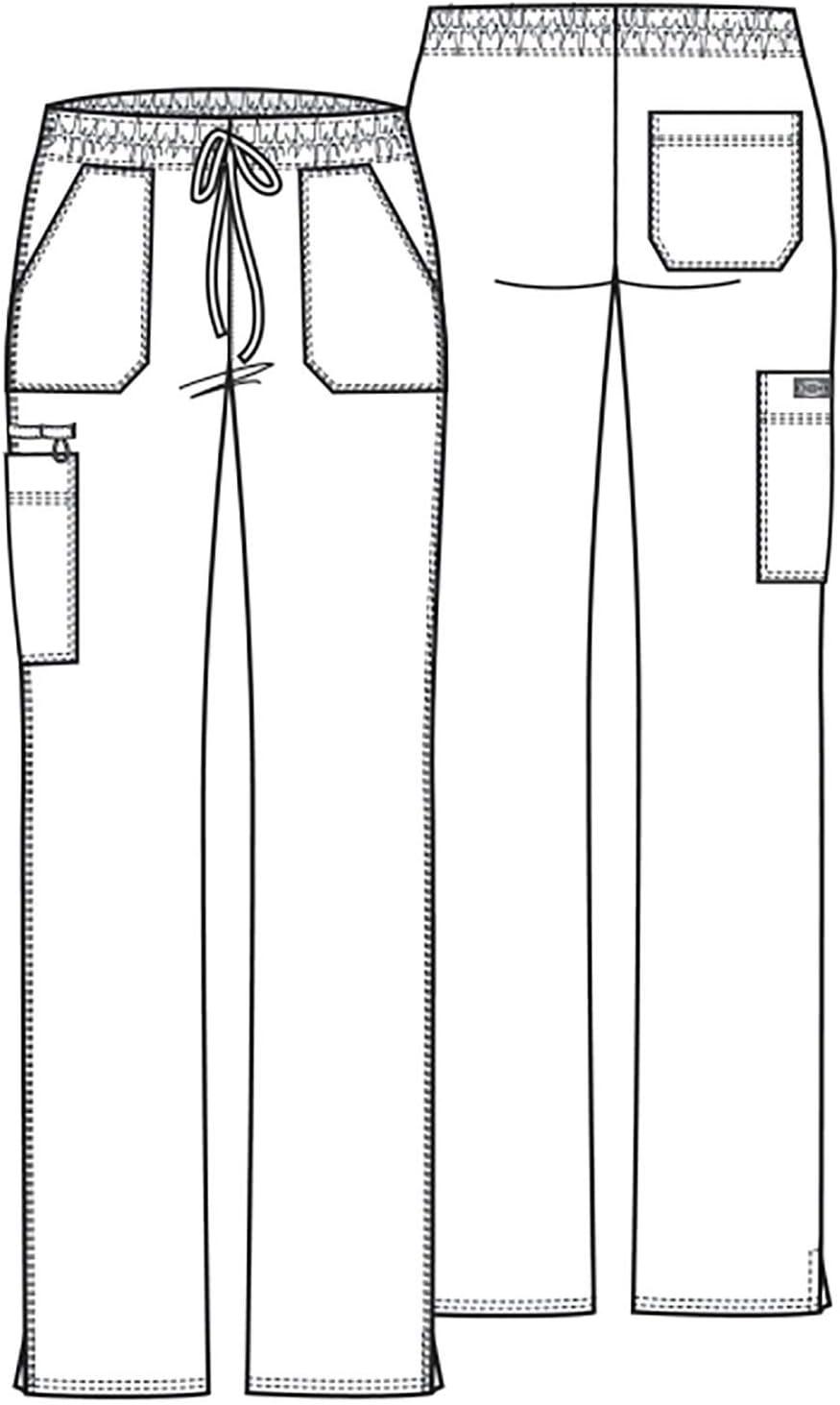 image:imageGen Flex Scrubs for Women Stretch Drawstring Cargo Pants for Women DK100Black